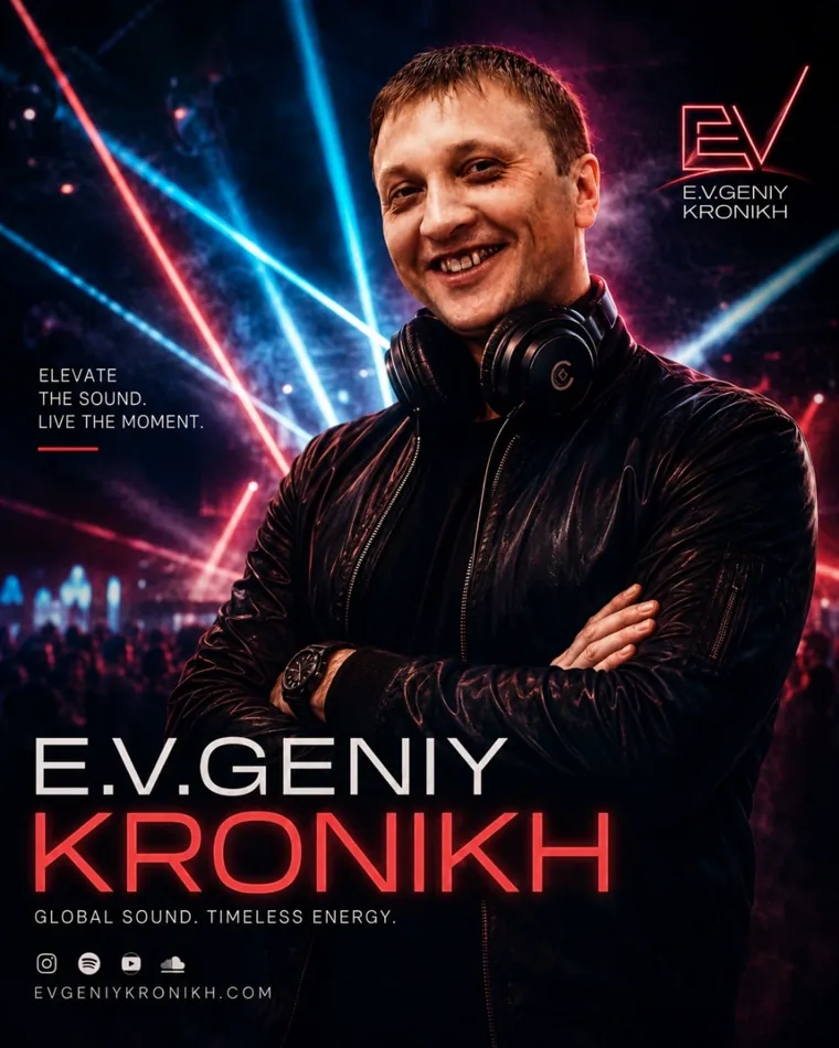 E.V.Geniy Kronikh promotional portrait with headphones